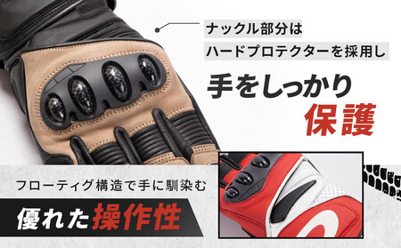 【デグナー】レーシンググローブ ホワイトーブラック[RG-11]【サイズL】｜京都 バイクギア 人気ブランド レザーアイテム ﾊﾞｲｸ