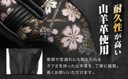 【デグナー】レザー金襴グローブ [TG-101KF] カラー：桧垣桜-ブラック【サイズM】｜京都 バイクギア 人気ブランド バイク