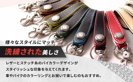 【デグナー】レザーキーホルダー [K-51F]【カラー：ブラック-オレンジ】｜京都 バイクギア 人気ブランド バイク