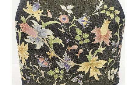 【京都丸紅】V&A京友禅巾着バッグ（ブラック）