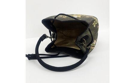 【京都丸紅】V&A京友禅巾着バッグ（ブラック）