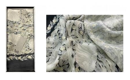 【京都丸紅】V&Aシルクオーガンジーショール（モノトーン）