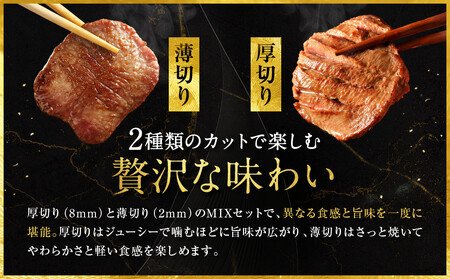 【エスイー】極上牛タンよくばりセット(厚切り＆薄切り)250ｇ×2パック 計500g｜京都 食肉卸 自慢の肉質 牛タン 人気セット