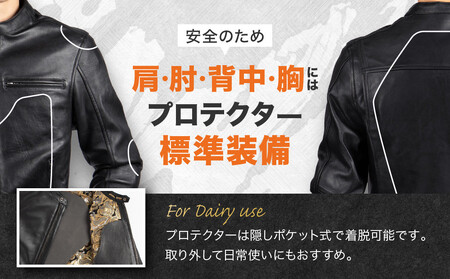 【デグナー】クラシック×花山コラボジャケット 輝龍<Lサイズ>|京都 バイクギア 人気ブランド レザーアイテム バイク