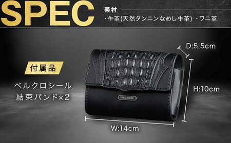 ＜2026年11月以降に完成＞【デグナー】クロコダイルレザー ETCケース [SB-112RCR]｜京都 バイクギア 人気ブランド バイク