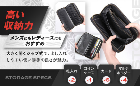 【デグナー】バスケットジップウォレット [SFW-9] タン｜京都 バイクギア 人気ブランド レザーアイテム ﾊﾞｲｸ