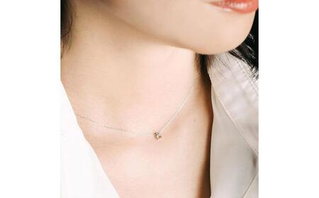 【心葉/京都kokoroba kyoto】K10 天然ダイヤモンド×ハートモチーフネックレス「ホワイトゴールド」