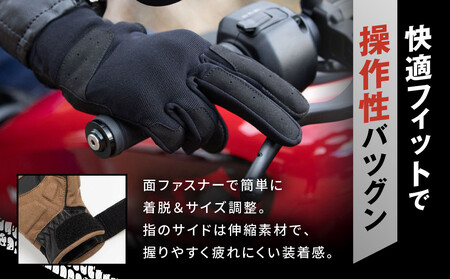 【デグナー】テキスタイルグローブ [TG-86] ブラック-ブラウン ＜Mサイズ＞｜京都 バイクギア 人気ブランド レザーアイテム ﾊﾞｲｸ