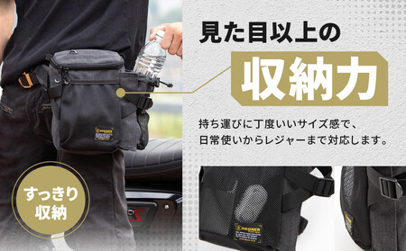 【デグナー】ホルスターバッグ [NB-204]  ＜ネイビーヒッコリー＞｜京都 バイクギア 人気ブランド レザーアイテム ﾊﾞｲｸ
