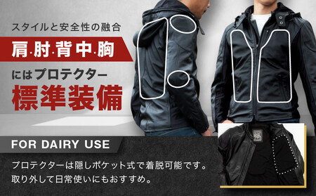 【デグナー】フード付きレザージャケット  ＜XLサイズ＞｜京都 バイクギア 人気ブランド バイク