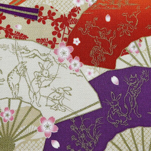 【三陽商事】鳥獣戯画 丹後ちりめん2幅風呂敷 扇絵巻［ 京都 風呂敷 ふろしき バッグ 人気 おすすめ エコ おしゃれ 収納 お弁当 和柄 お取り寄せ 通販 送料無料 ふるさと納税 ］