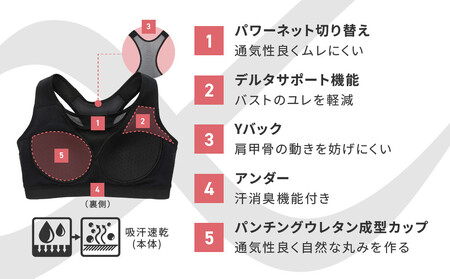 【ワコール】CW-X ゆれケアスポーツブラ ブラック メッシュ＜Lサイズ＞ブラック｜スポーツブラ 高機能 人気