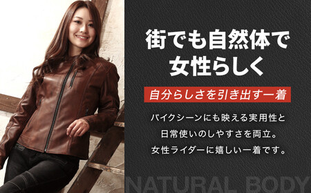 【デグナー】レディースレザージャケット[FR20SJ-9] ブラウン Lサイズ｜京都 バイクギア 人気ブランド バイク