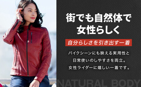【デグナー】レディースレザージャケット[FR20SJ-9] レッド Sサイズ｜京都 バイクギア 人気ブランド バイク