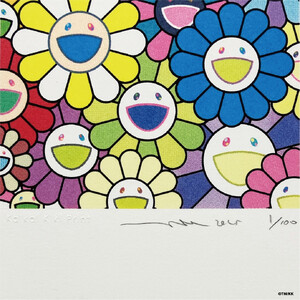 【ふるさと納税限定セット】版画「お花の短冊 レインボー」シリアルNo.入り限定カード付き