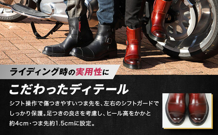 デグナー】レディースシフトガード付レザーZIPエンジニアブーツ