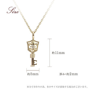【心葉/京都kokoroba kyoto】K10 天然ダイヤモンド 百合の紋章×鍵モチーフ キーネックレス「イエローゴールド」
