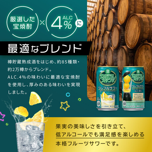 【宝酒造】寶「丸おろしスタンド」<グレフルサワー>(350ml×24本) |京都 酎ハイ サワー 人気セット 酎ハイ