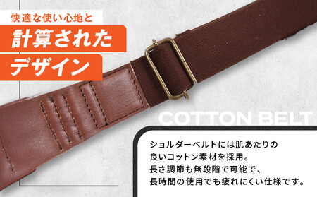 【デグナー】レザーボディバッグ バナナ [W-105] ブラウン｜京都 バイクギア 人気ブランド レザーアイテム