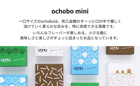 【UCHU wagashi】作り立て落雁ochobo mini 4種セット(プレーン/抹茶/ほうじ茶/きなこ)｜京都 創作和菓子 人気店 一口らくがん