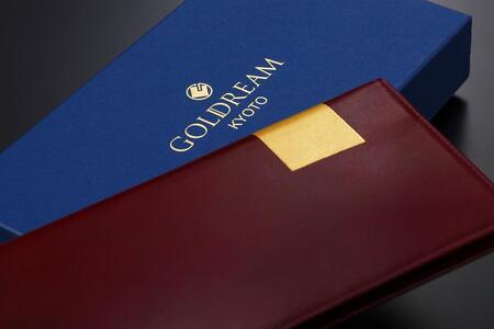 【金箔押 山村】Byobu 長財布(藍色)