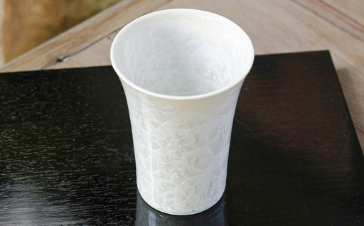 【陶あん】花結晶フリーカップ(白)｜清水焼 コップ 食器 人気［ 京都 清水焼 京焼 陶芸 食器 人気 おすすめ カップ コップ 器 お取り寄せ 通販 送料無料 ふるさと納税 ］