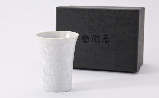 【陶あん】花結晶フリーカップ(白)｜清水焼 コップ 食器 人気［ 京都 清水焼 京焼 陶芸 食器 人気 おすすめ カップ コップ 器 お取り寄せ 通販 送料無料 ふるさと納税 ］
