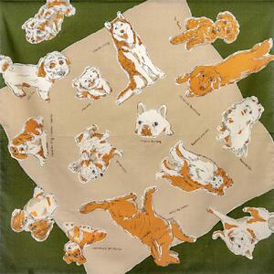 【三陽商事】浅山美里97cm風呂敷(DOGS)(京都/大判/犬/イヌ/薄手/エコバック/綿100%)