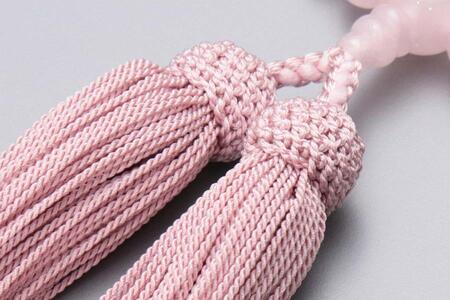 【京念珠】数珠 ローズクォーツ 正絹頭房【土屋念珠店/女性用/レディース/念珠/略式/3893】