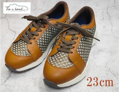 【ネーカーズ】【Tie a bond】西陣織スニーカー（キャメル）〈23cm〉 10,780円