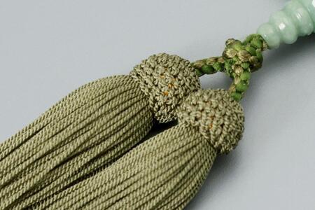 【京念珠】 ビルマ翡翠 22玉 正絹頭房【土屋念珠店/男性用/メンズ/念珠/略式/3653】