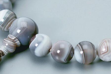 【京念珠】 原色縞メノウ 22玉 正絹頭房【土屋念珠店/男性用/メンズ/念珠/略式/3650】