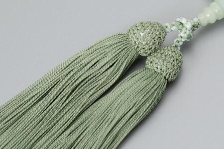 【京念珠】 ビルマ翡翠 8mm玉 正絹松風頭房【土屋念珠店/女性用/レディース/念珠/略式/3760】