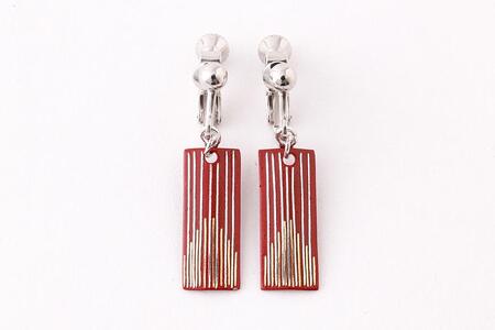 【中嶋象嵌】長四角 ピアス〈ライン〉