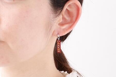 【中嶋象嵌】長四角　イヤリング〈ダイヤ〉