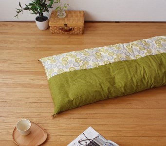 【洛中高岡屋】カバータイプごろ寝敷きふとん（ゆったりサイズ・萌黄フローラル）