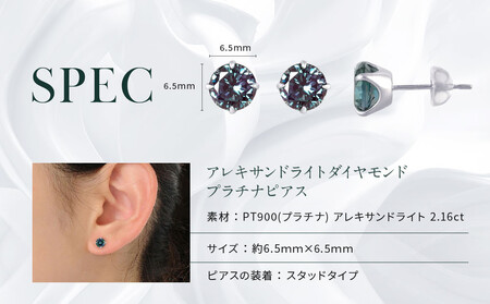 京セラ】クレサンベール〈アレキサンドライト〉ピアス【2.16CT