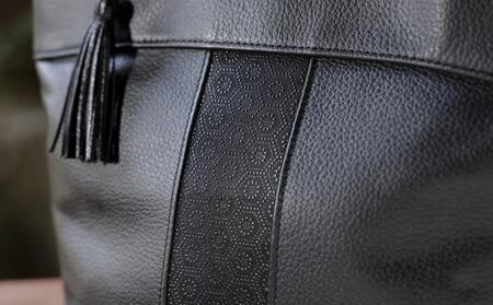 【ラジルマ】市田ひろみ　印伝使い牛革手提げバッグ