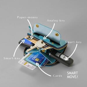 【洛景工房】ウォレットキーケース「SMART MOVE!」＜路地入ル（黒）＞