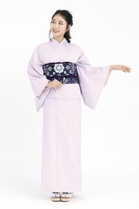 【たゆたふ】30秒で着られる色無地 袷 六花（ROCCA）（薄紫 Ｌサイズ）