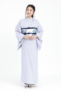 【たゆたふ】30秒で着られる色無地 袷 六花(ROCCA)(薄グレー Mサイズ)