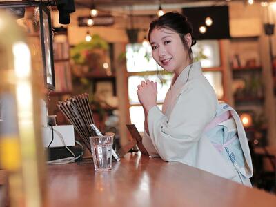 【たゆたふ】30秒で着られる色無地 袷 六花(ROCCA)(薄グレー Mサイズ)