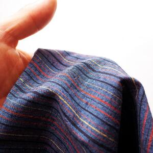 【工夫庵】唐桟縞(とうざんじま)座布団 紺(2枚セット)(BB)