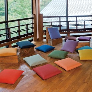 【工夫庵】色あそび 座布団 山吹(2枚セット)(YM)