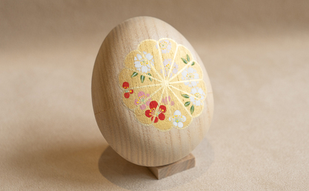 【箱藤商店】桐製たまご箱(菊文様)〈京都日本画絵師絵付け〉
