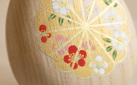 【箱藤商店】桐製たまご箱(菊文様)〈京都日本画絵師絵付け〉