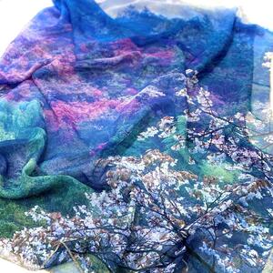 【マルナカ商事】京都スカーフ 「高雄 ~桜~」1枚