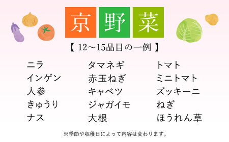 【3ヵ月定期便】鮮度抜群「京野菜」15品目詰合せ FCCM018