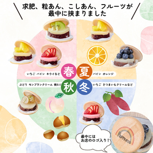 季節のフルーツ最中4個セット（グルテンフリー） / スイーツ もなか フルーツ 粒あん こしあん 米粉