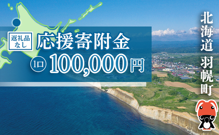 北海道羽幌町への応援寄付　返礼品なし　1口 100,000円【99008】